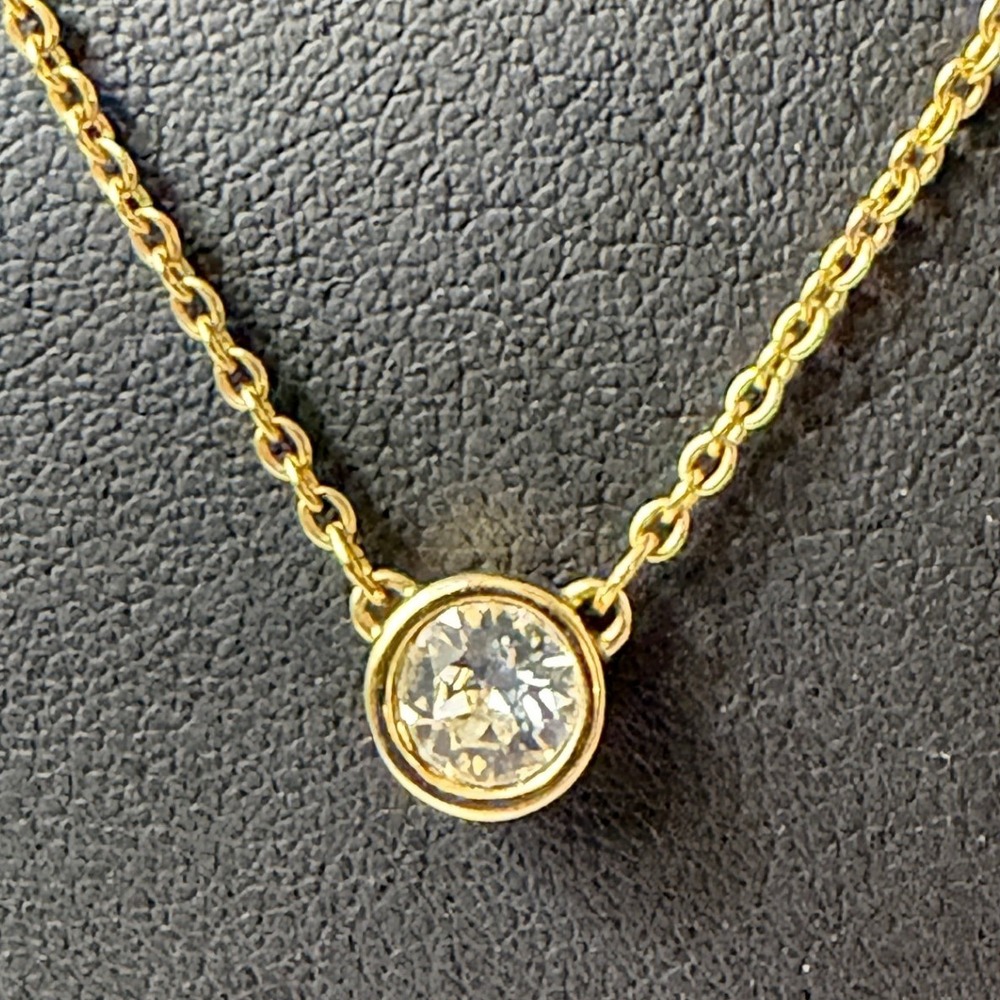 Swarovski Solitaire Necklace Gold Tone Bezel - Picture 6 of 10